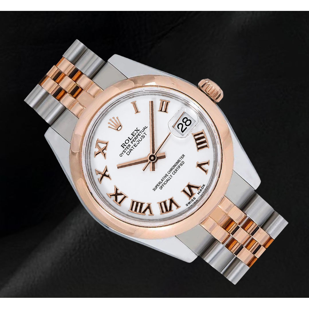 Rolex Datejust 178241 31 mm Orologio Bicolore con Quadrante Bianco e Numeri Romani