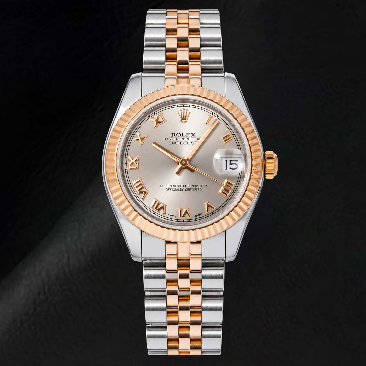 Rolex Datejust 178271 31 mm Orologio Bicolore con Quadrante Argento e Numeri Romani