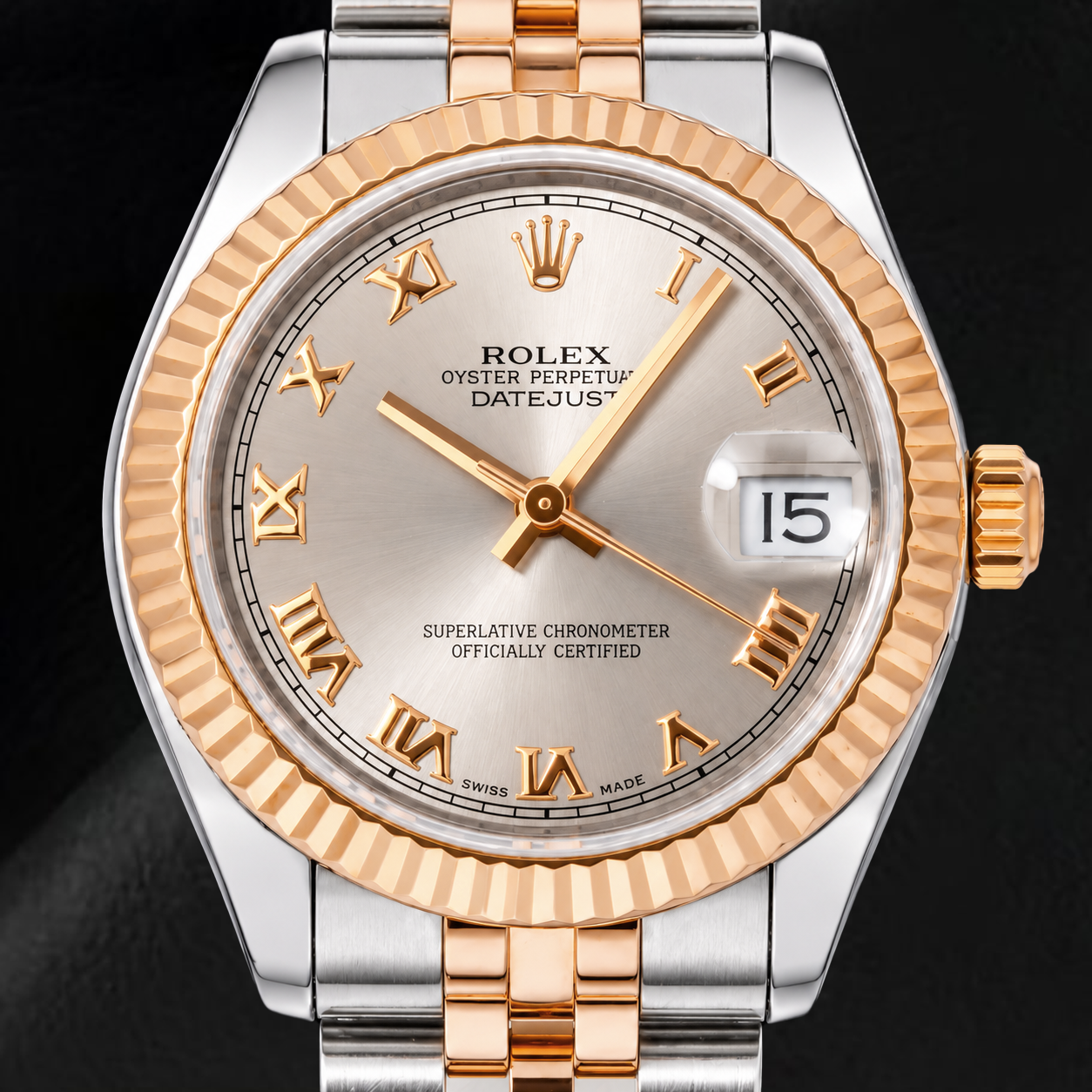 Rolex Datejust 178271 31 mm Orologio Bicolore con Quadrante Argento e Numeri Romani
