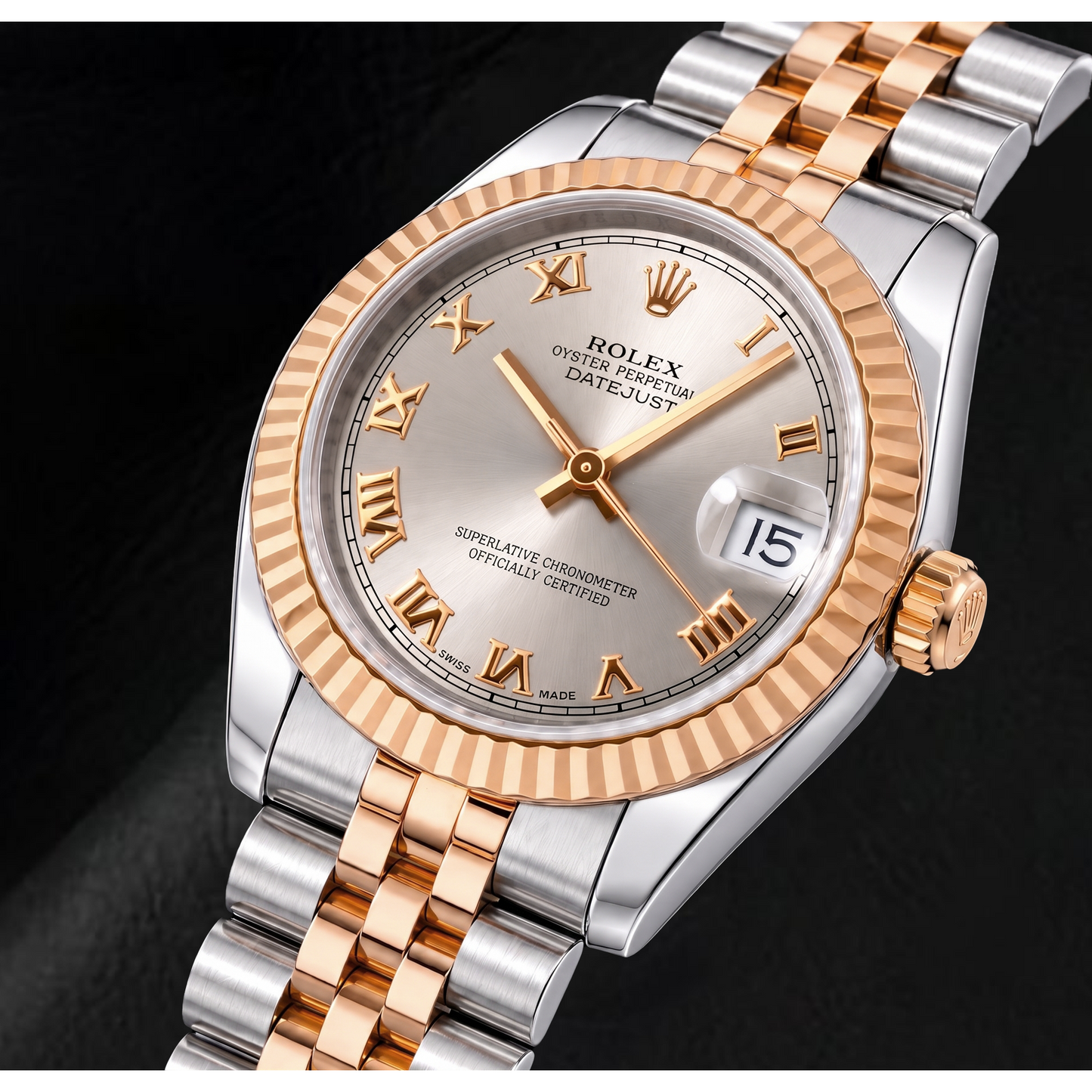 Rolex Datejust 178271 31 mm Orologio Bicolore con Quadrante Argento e Numeri Romani