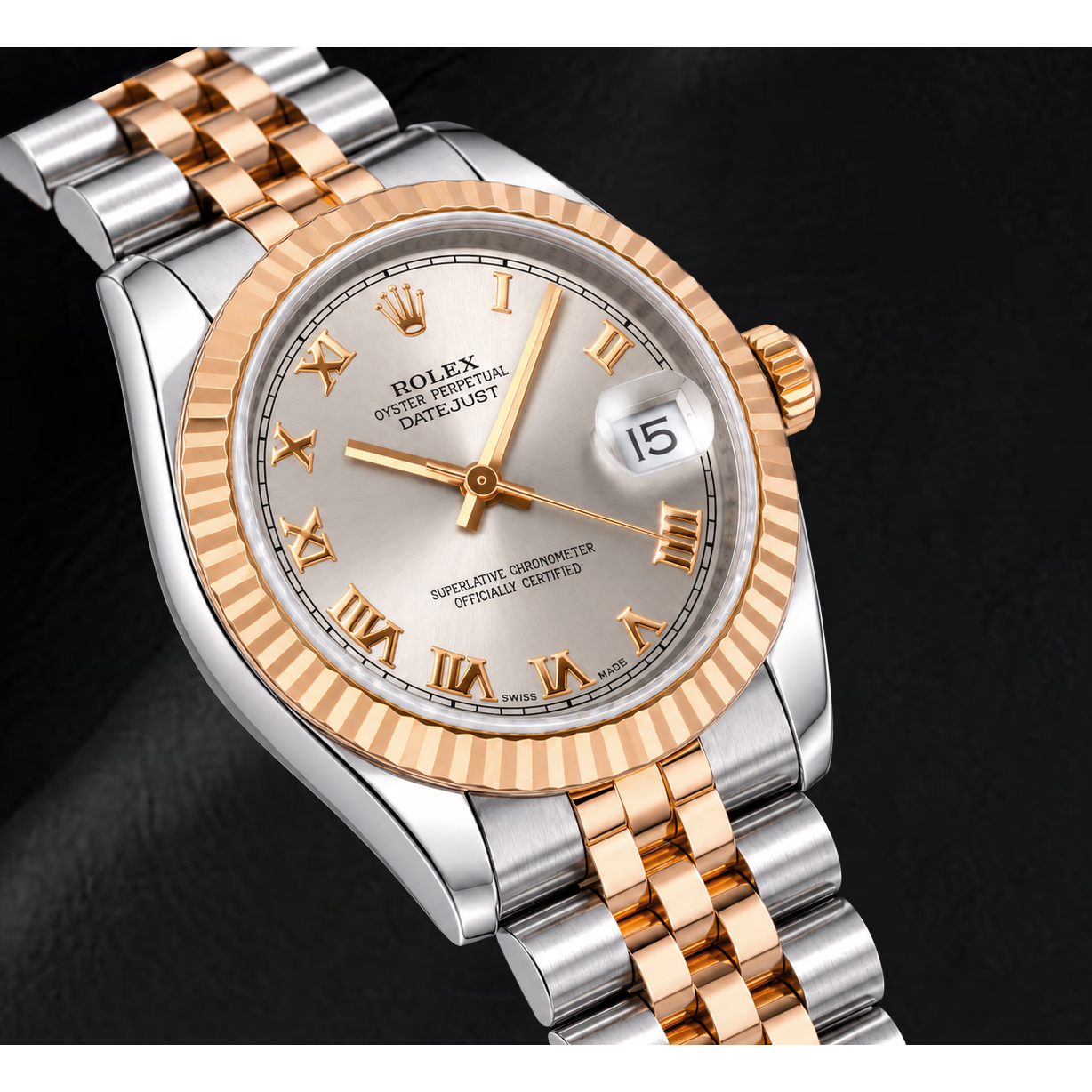 Rolex Datejust 178271 31 mm Orologio Bicolore con Quadrante Argento e Numeri Romani
