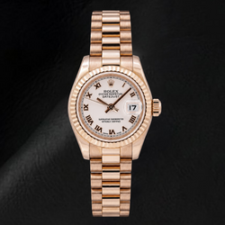 Rolex Datejust 179175 26 mm Orologio in Oro Rosa con Quadrante Rosa e Numeri Romani