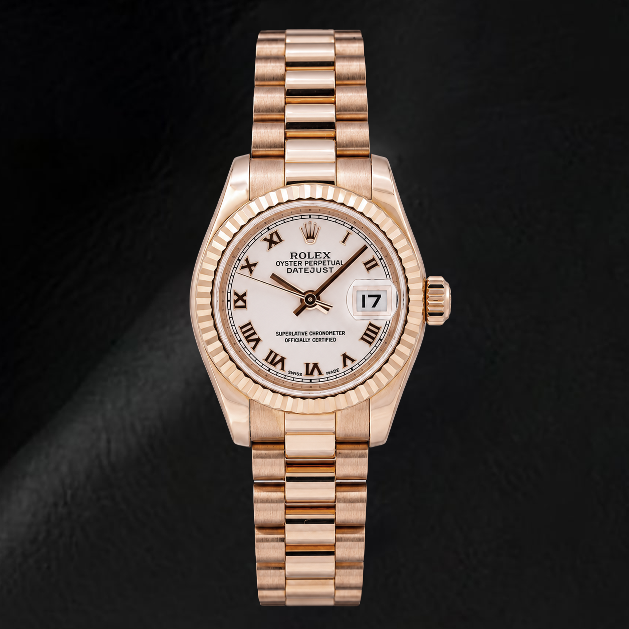 Rolex Datejust 179175 26 mm Orologio in Oro Rosa con Quadrante Rosa e Numeri Romani