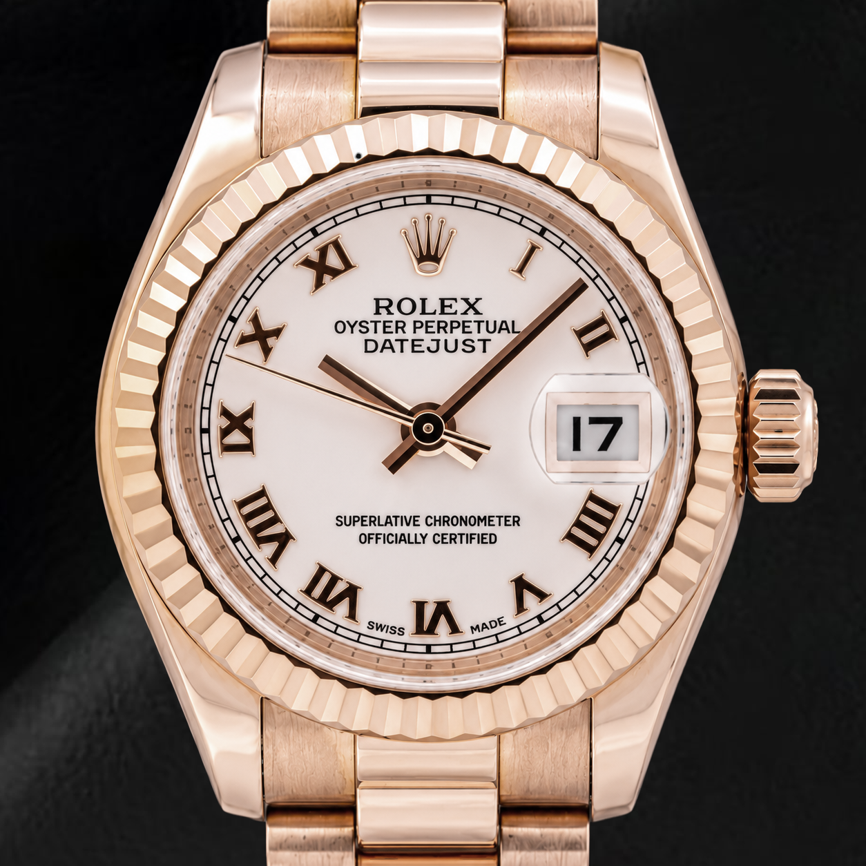 Rolex Datejust 179175 26 mm Orologio in Oro Rosa con Quadrante Rosa e Numeri Romani