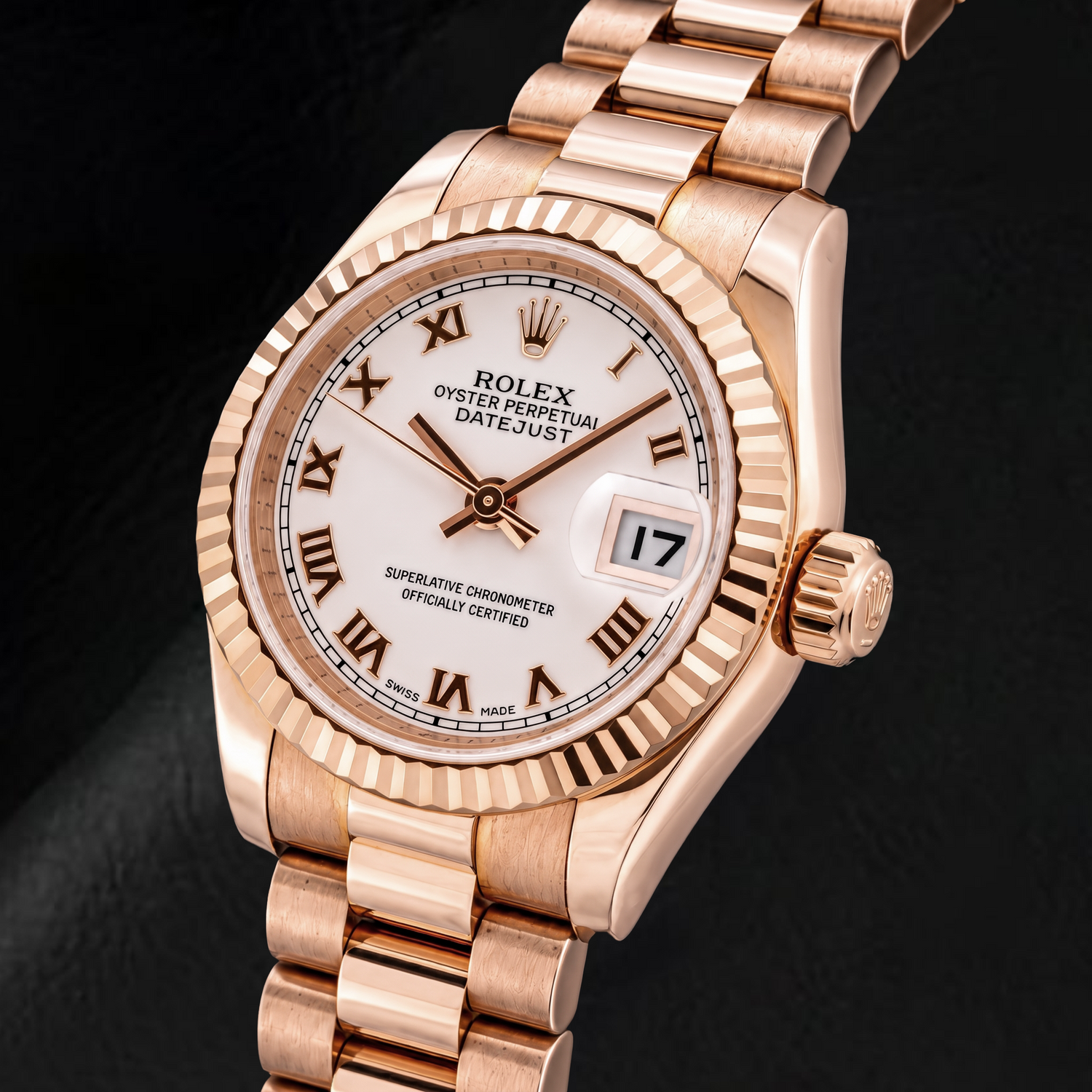 Rolex Datejust 179175 26 mm Orologio in Oro Rosa con Quadrante Rosa e Numeri Romani