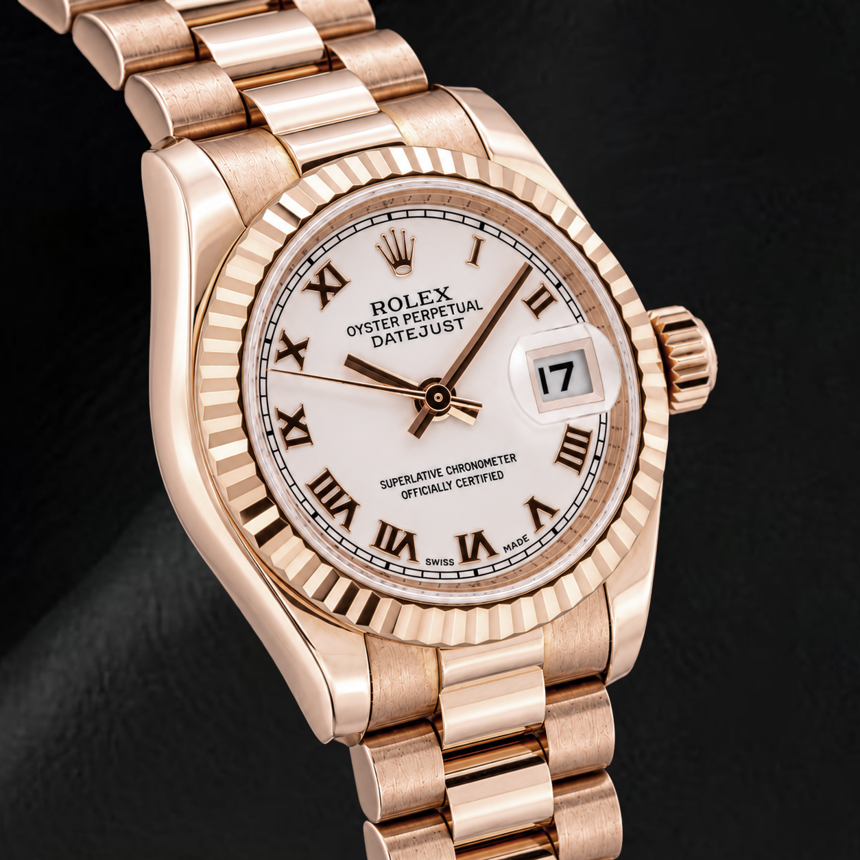 Rolex Datejust 179175 26 mm Orologio in Oro Rosa con Quadrante Rosa e Numeri Romani