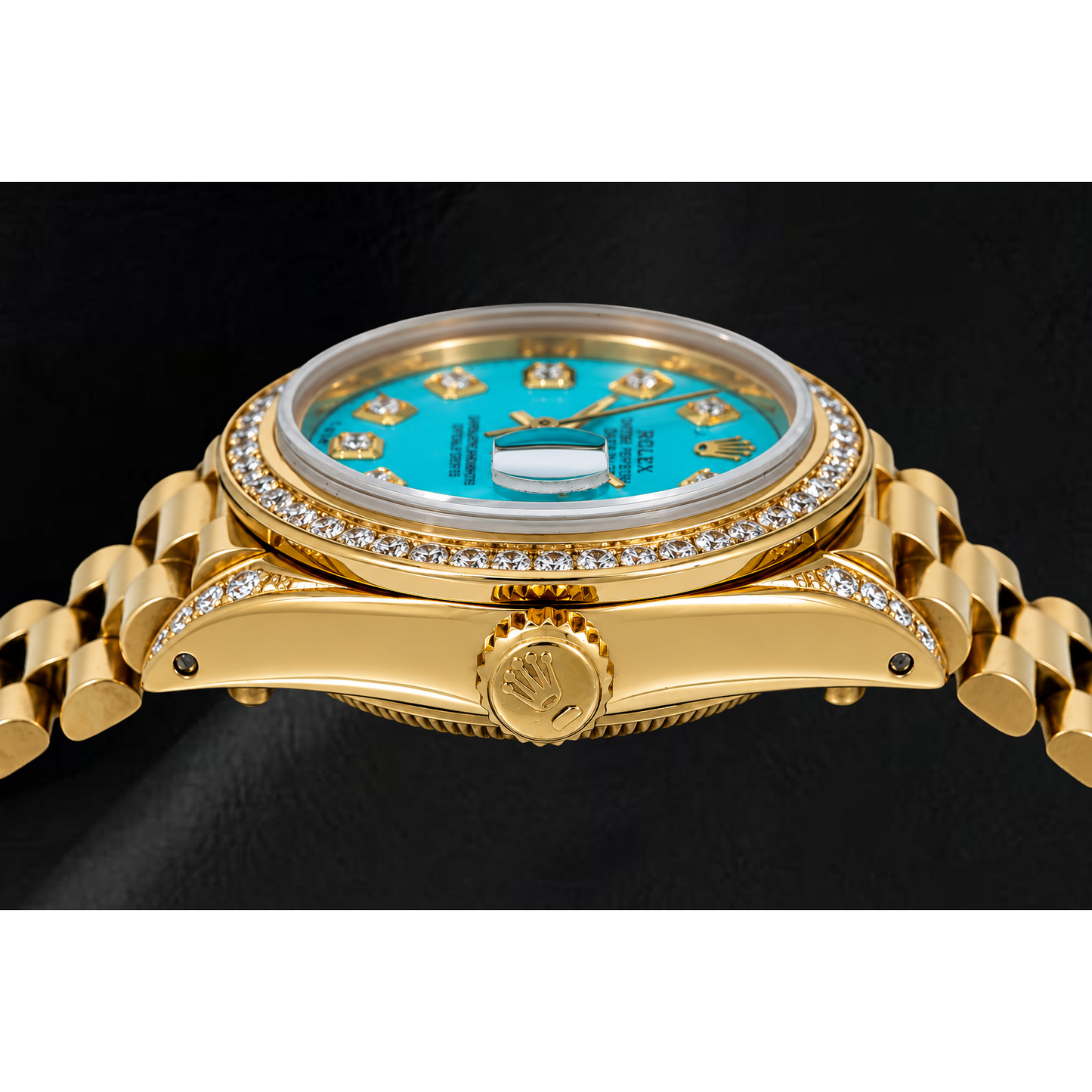 Rolex Datejust 26 mm 6917 Orologio in Oro Giallo con Quadrante Turchese con Diamanti