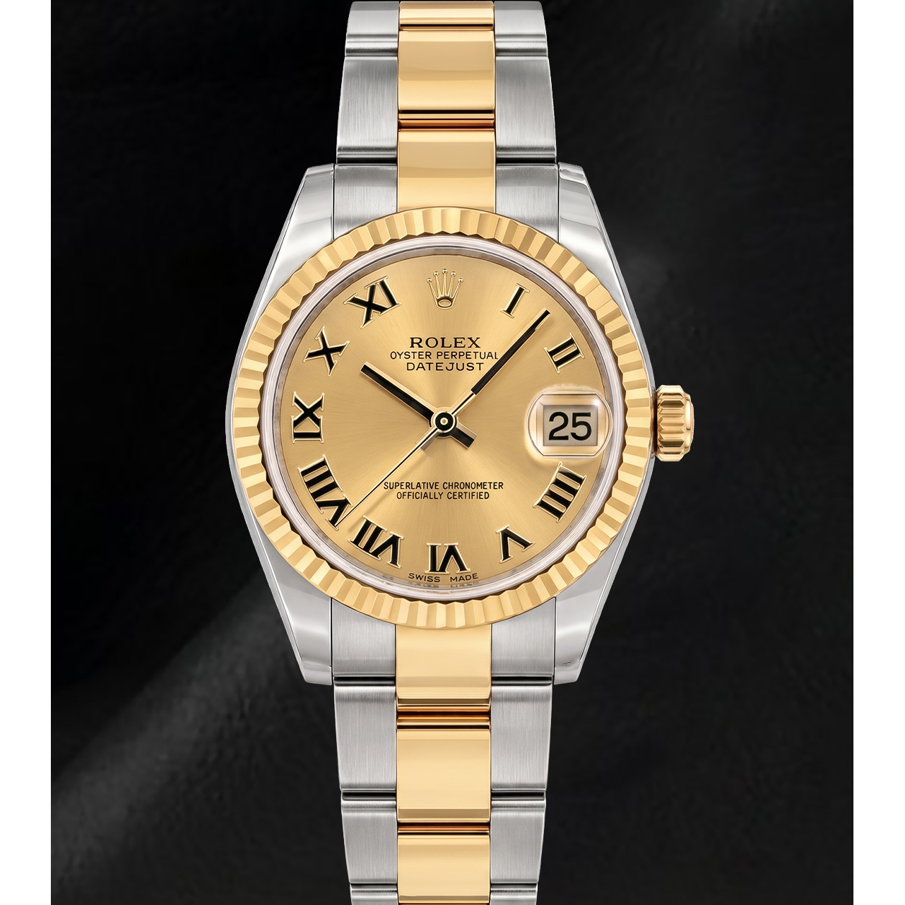 Rolex Datejust 31 mm 178243 Orologio Bicolore con Quadrante Champagne e Numeri Romani
