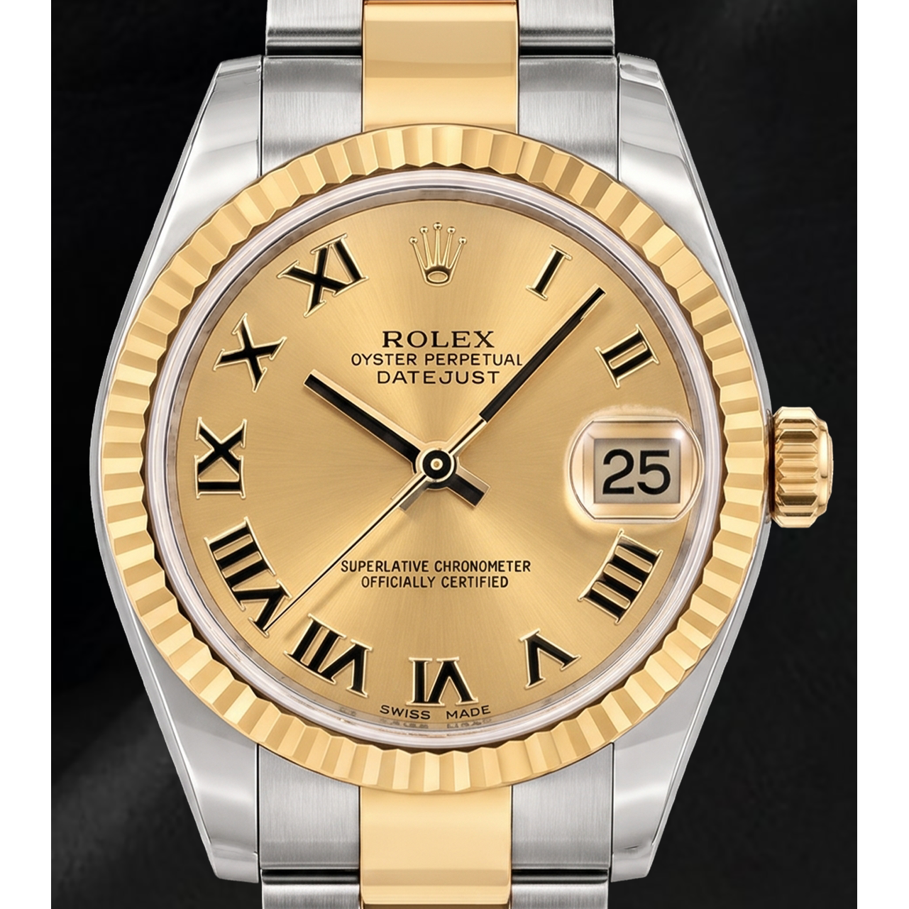 Rolex Datejust 31 mm 178243 Orologio Bicolore con Quadrante Champagne e Numeri Romani