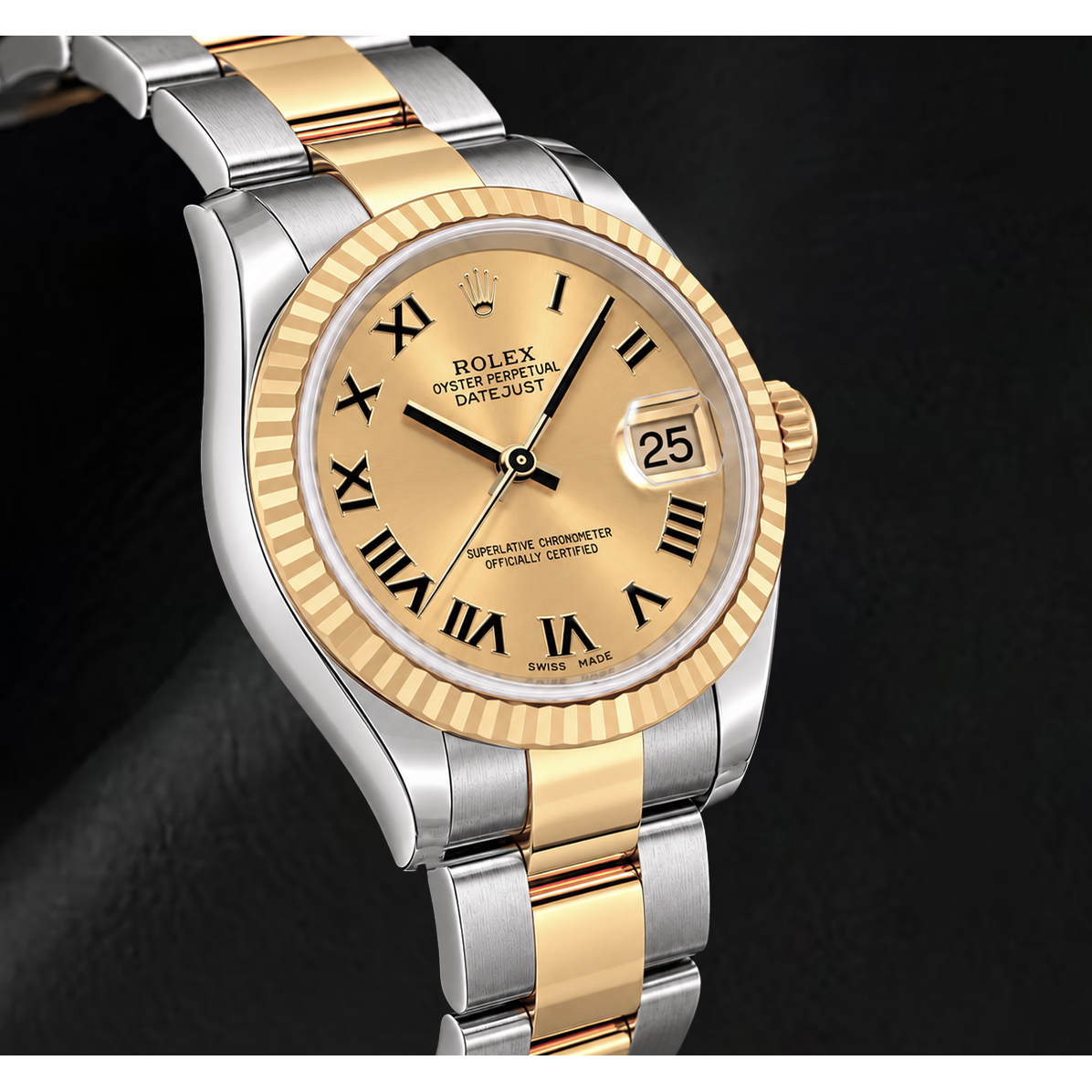Rolex Datejust 31 mm 178243 Orologio Bicolore con Quadrante Champagne e Numeri Romani
