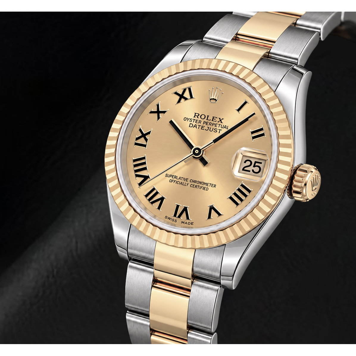 Rolex Datejust 31 mm 178243 Orologio Bicolore con Quadrante Champagne e Numeri Romani