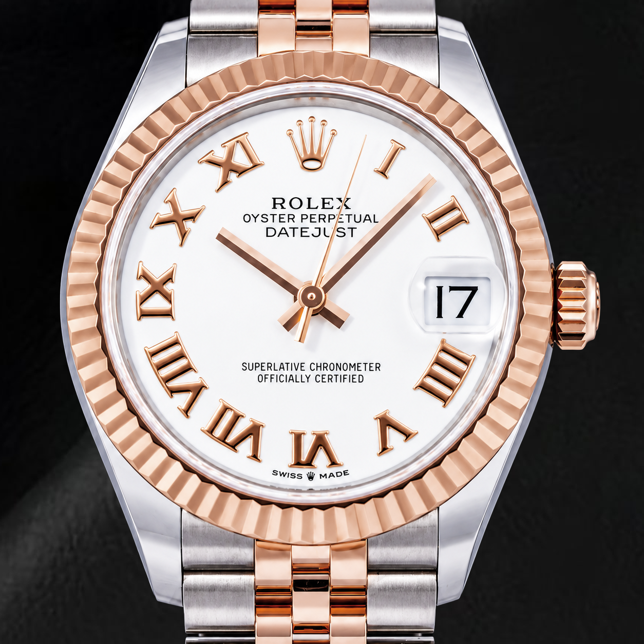 Rolex Datejust 31 mm 278271 Orologio Bicolore con Quadrante Bianco e Numeri Romani