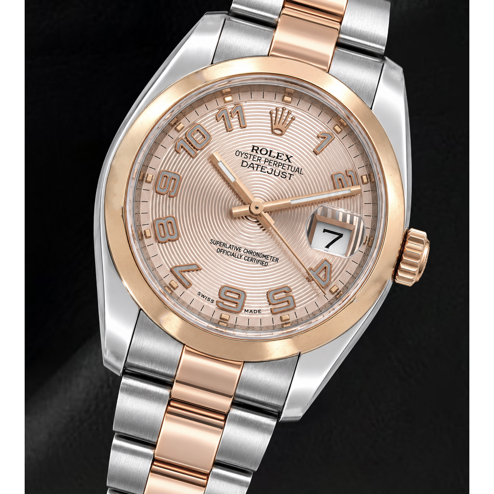 Rolex Datejust 36 mm 116201 Orologio Bicolore Quadrante Rosa Concentrico Arabo