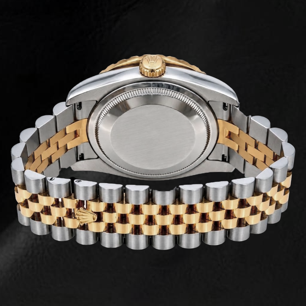 Rolex Datejust 36 mm 116233 Orologio Bicolore con Quadrante Rosso con Diamanti e Lunetta con Diamanti