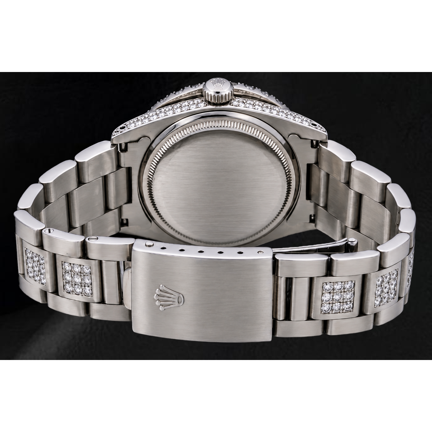Rolex Datejust 36 mm 6605 Orologio in Acciaio Inossidabile con Lunetta con Diamanti e Quadrante con Diamanti Verde e Numeri Romani