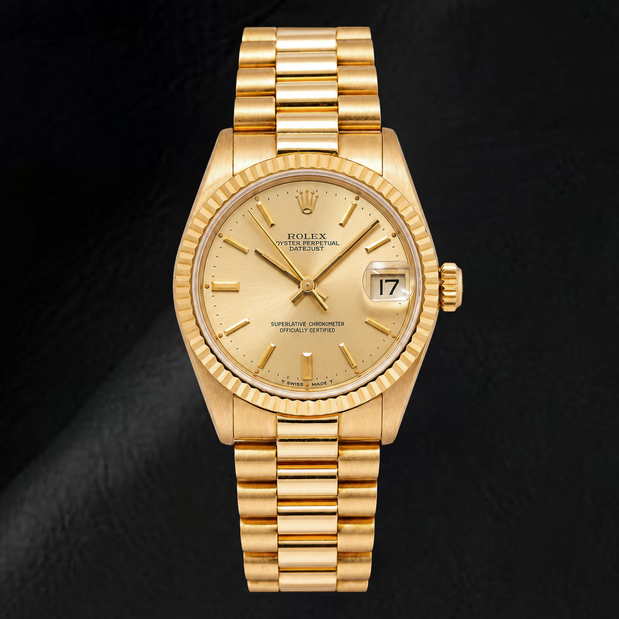 Rolex Datejust 68278 31 mm Orologio in Oro Giallo con Quadrante Champagne con Indici a Bastone