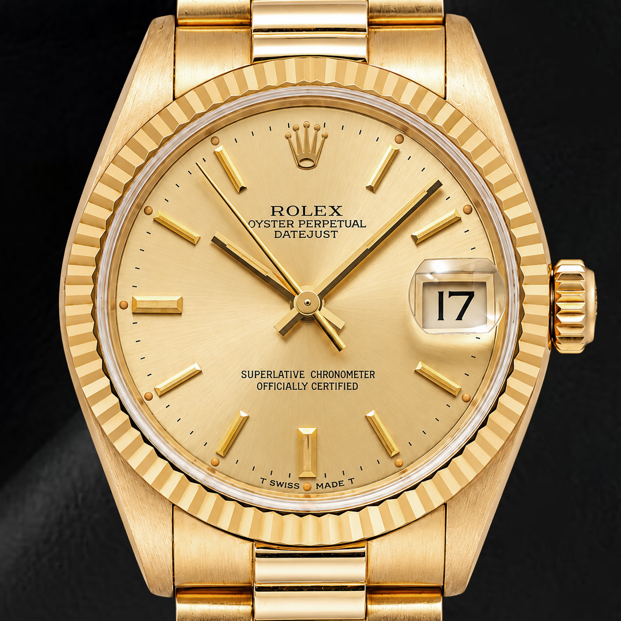 Rolex Datejust 68278 31 mm Orologio in Oro Giallo con Quadrante Champagne con Indici a Bastone