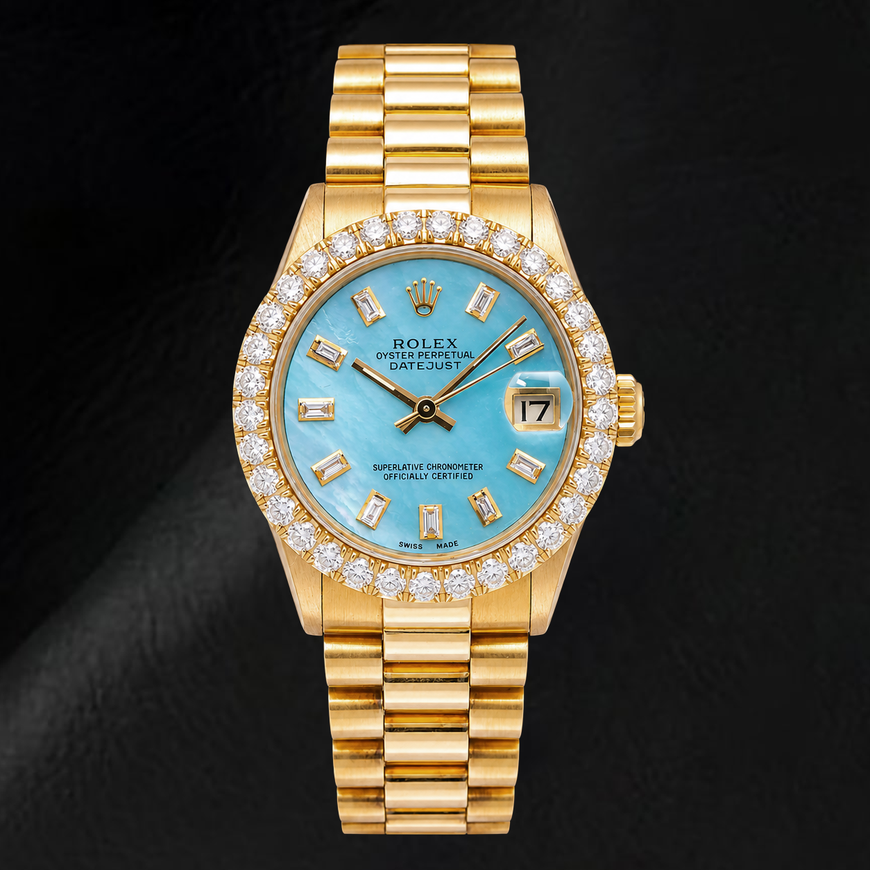 Rolex Datejust 68278 31 mm Orologio in Oro Giallo con Quadrante con Diamanti in Madreperla Blu