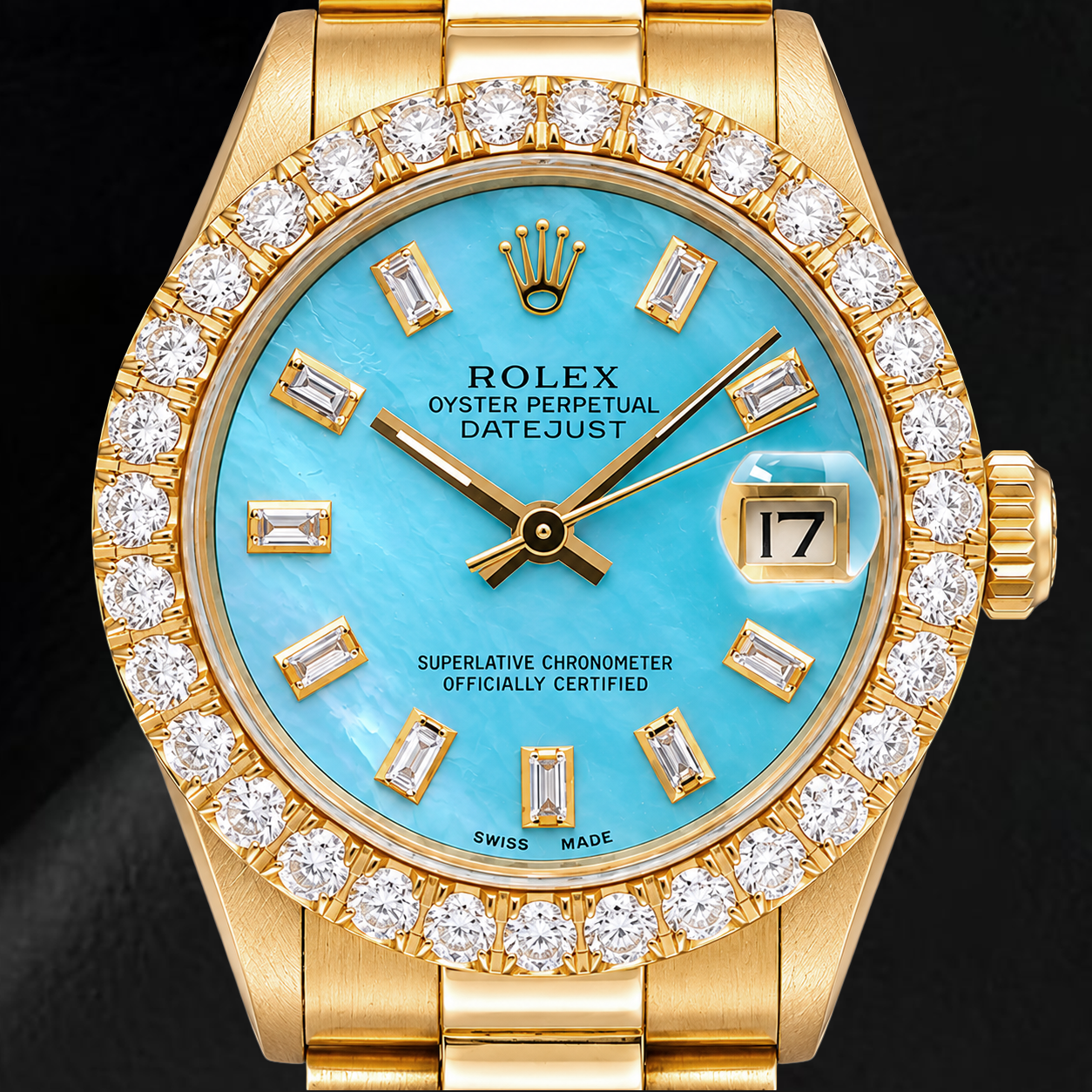 Rolex Datejust 68278 31 mm Orologio in Oro Giallo con Quadrante con Diamanti in Madreperla Blu