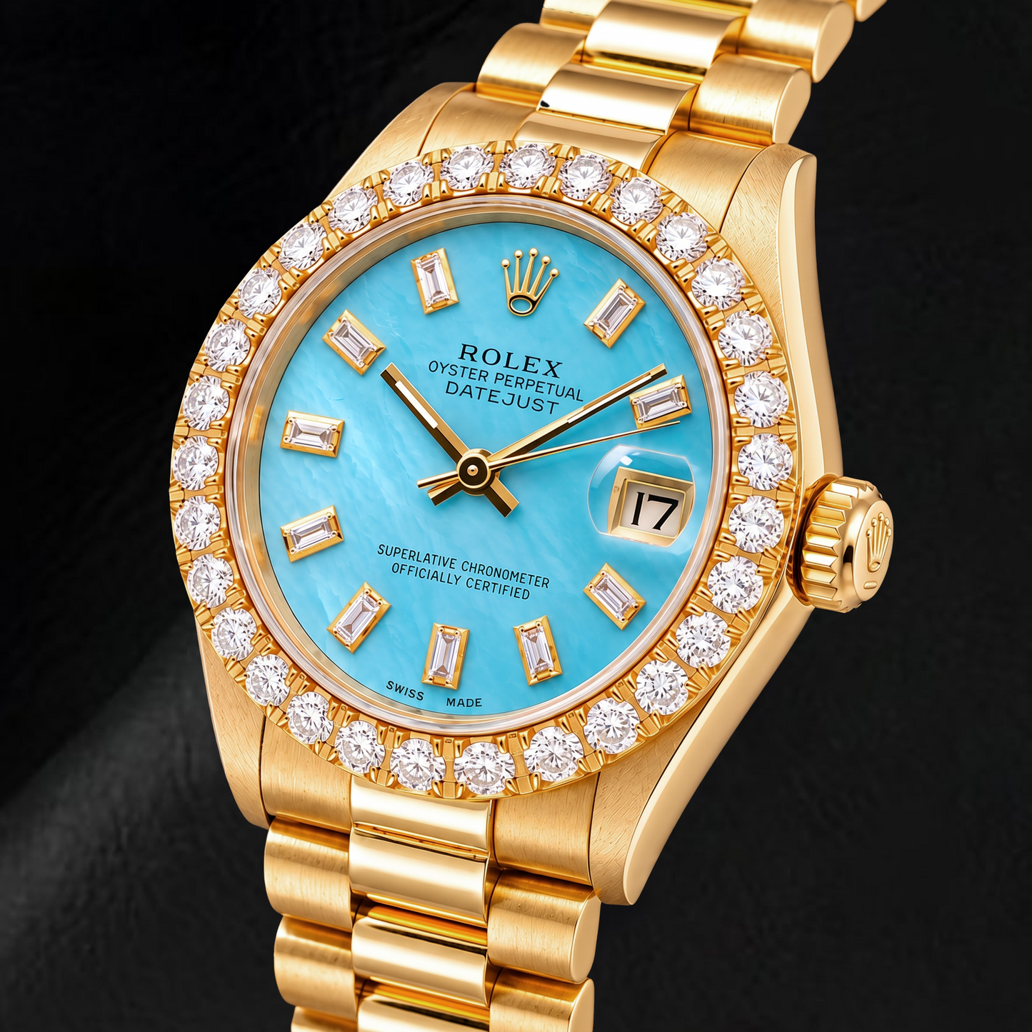 Rolex Datejust 68278 31 mm Orologio in Oro Giallo con Quadrante con Diamanti in Madreperla Blu