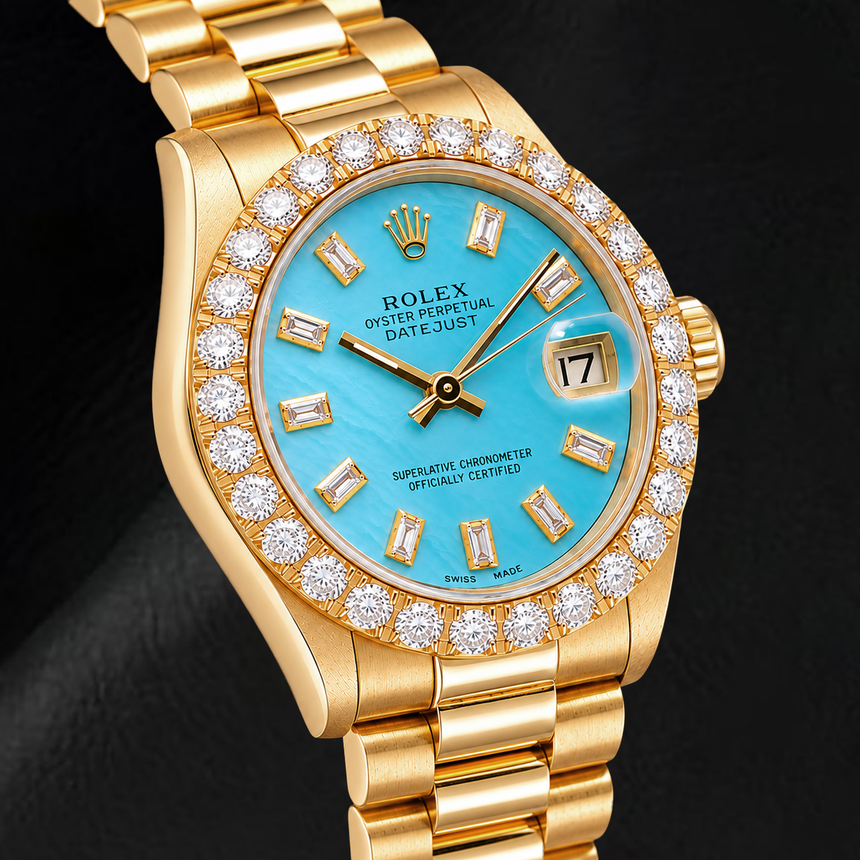 Rolex Datejust 68278 31 mm Orologio in Oro Giallo con Quadrante con Diamanti in Madreperla Blu