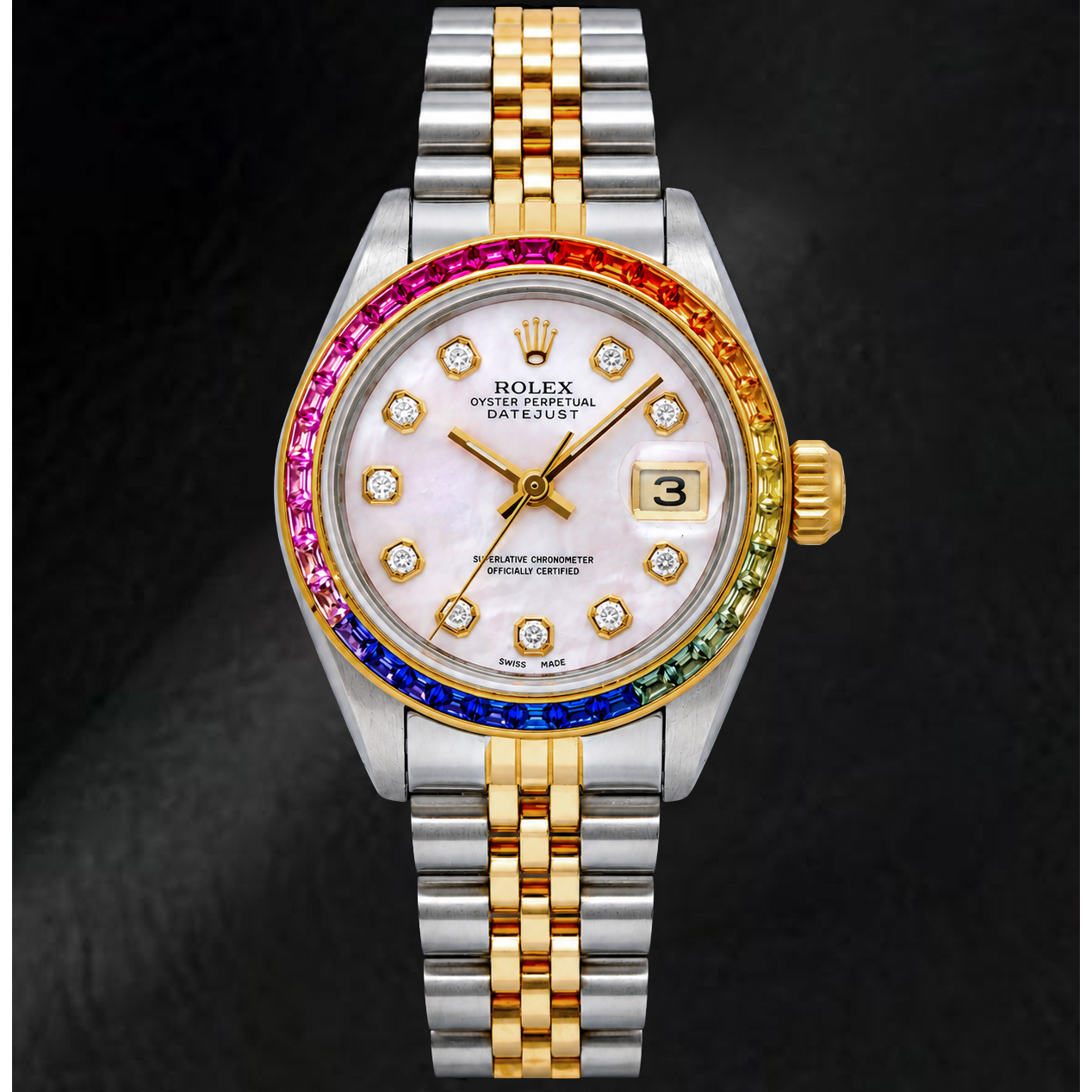 Rolex Datejust 6917 26 mm Orologio Bicolore con Quadrante con Diamanti in Madreperla Rosa e Bracciale Jubilee