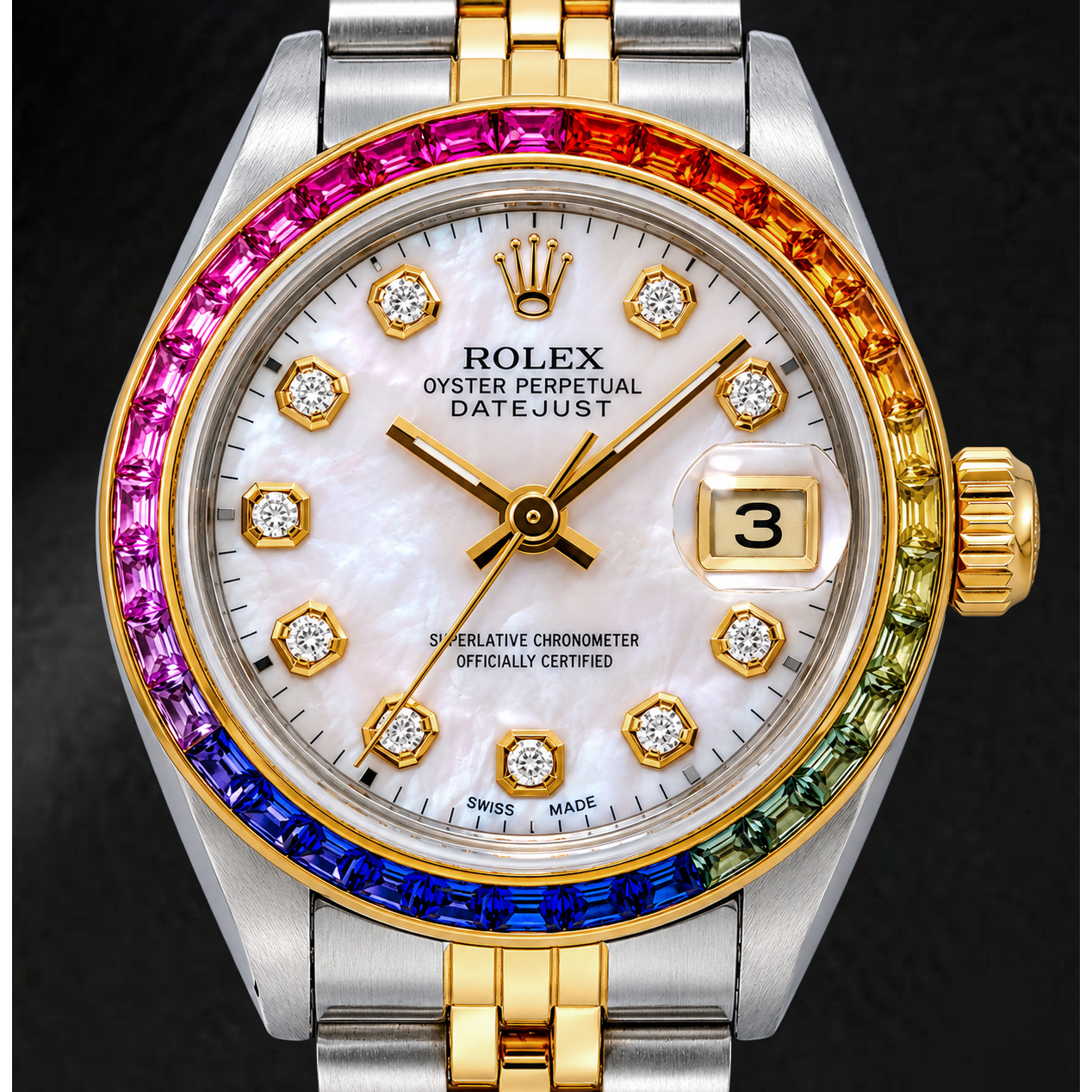 Rolex Datejust 6917 26 mm Orologio Bicolore con Quadrante con Diamanti in Madreperla Rosa e Bracciale Jubilee