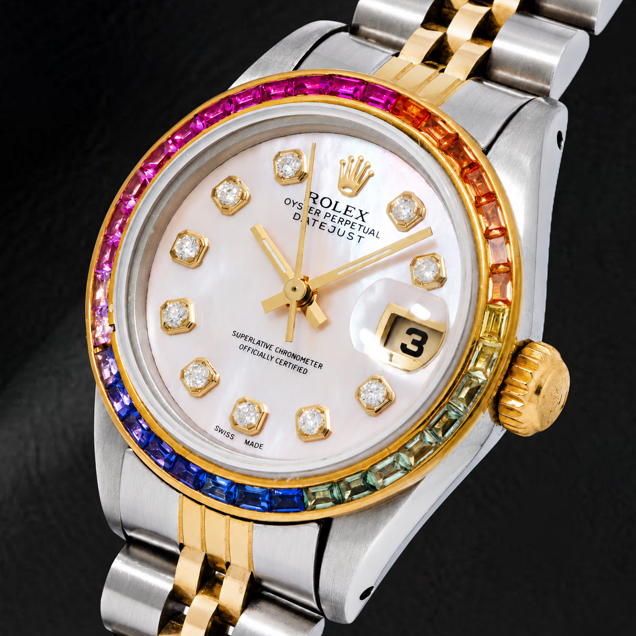 Rolex Datejust 6917 26 mm Orologio Bicolore con Quadrante con Diamanti in Madreperla Rosa e Bracciale Jubilee