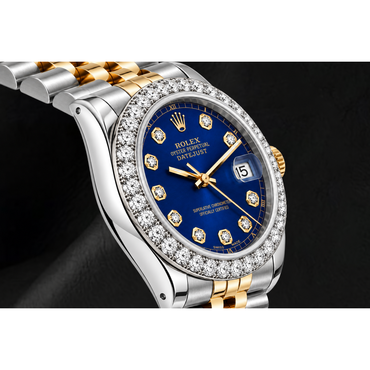 Rolex Datejust 69173 26 mm Orologio Bicolore Quadrante Blu con Diamanti Bracciale Jubilee