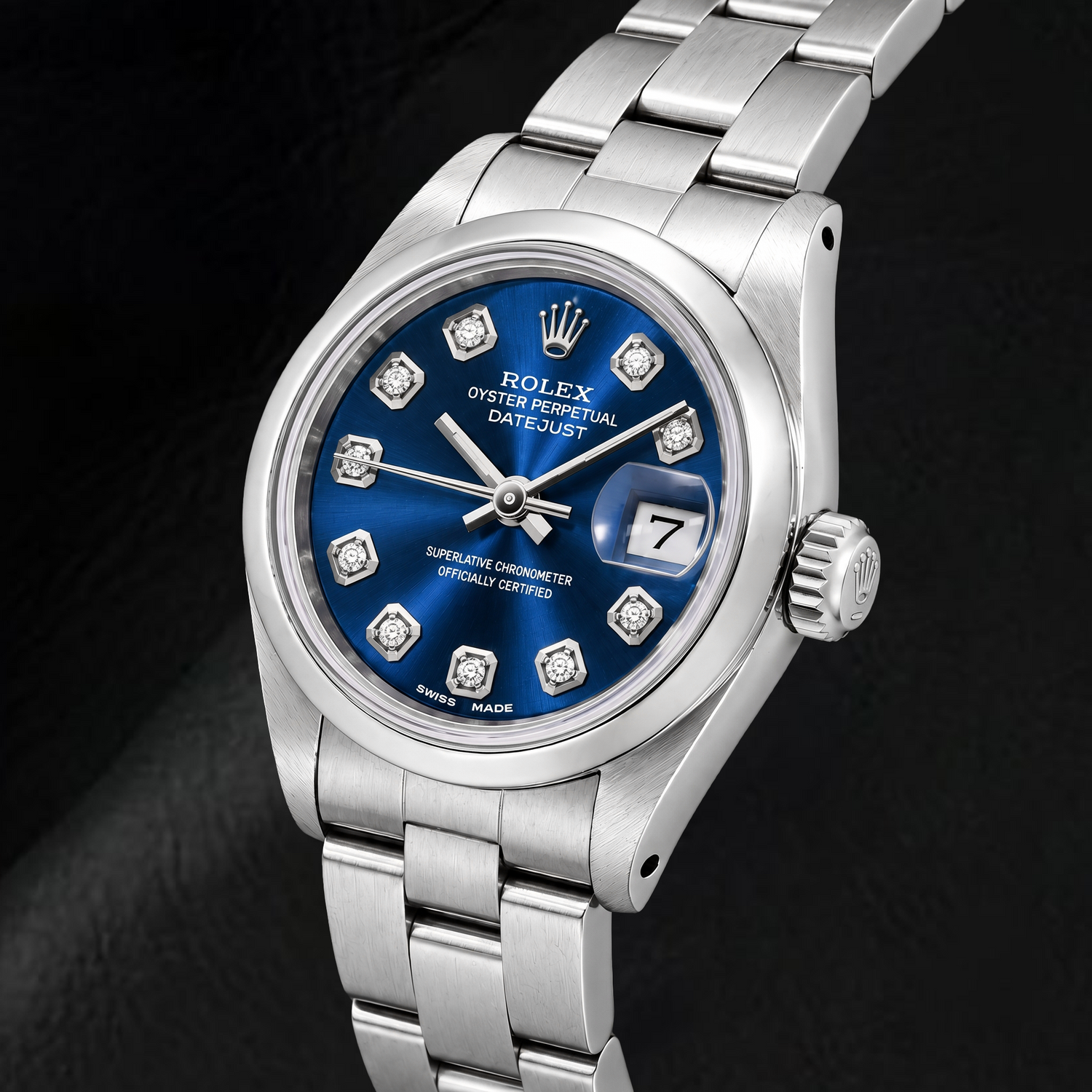 Rolex Datejust 69240 26 mm Orologio in Acciaio Inossidabile con Quadrante Blu con Diamanti