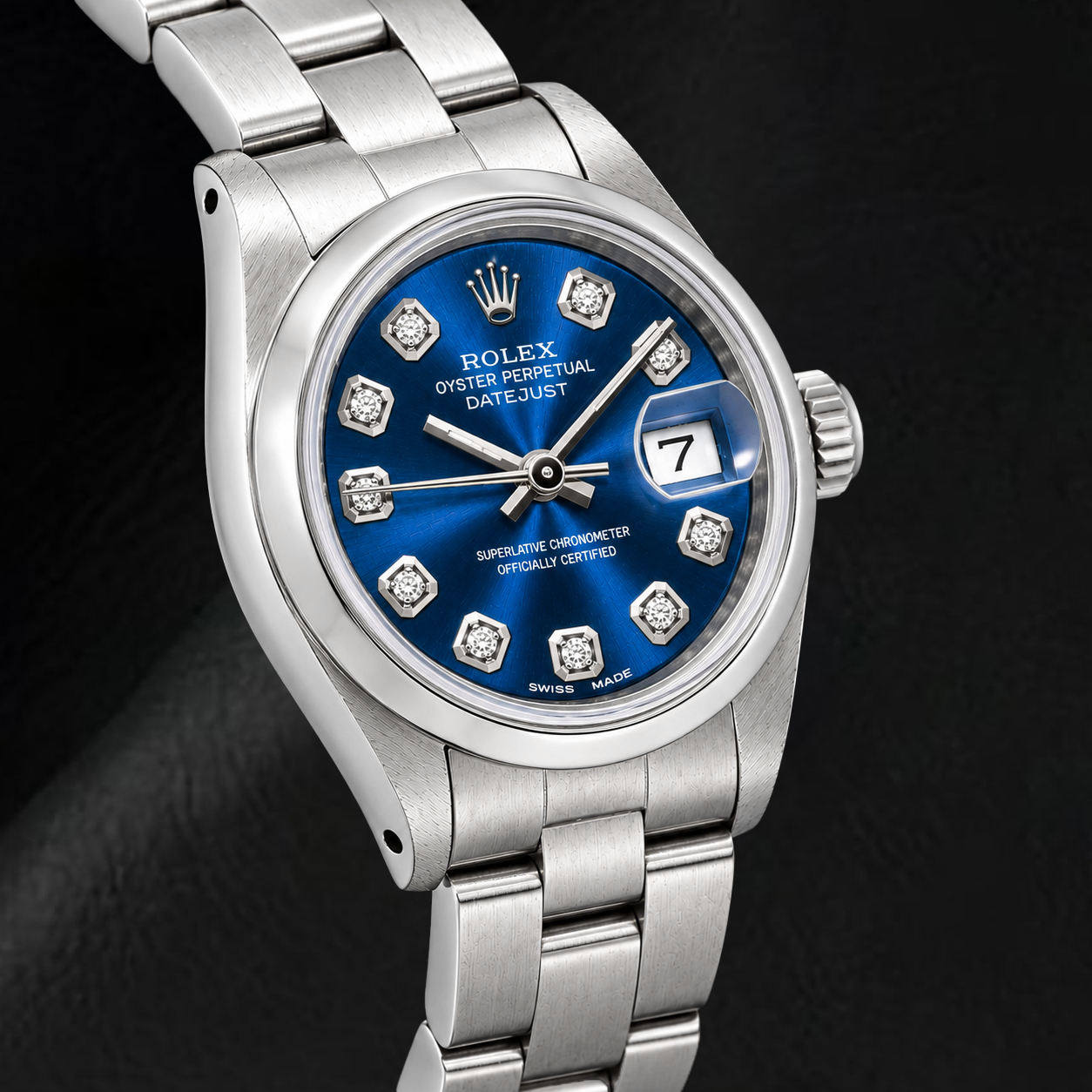 Rolex Datejust 69240 26 mm Orologio in Acciaio Inossidabile con Quadrante Blu con Diamanti