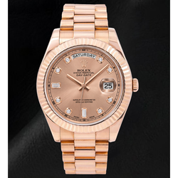 Rolex Day-Date II 218235 Orologio 41 mm in Oro Rosa Quadrante con Diamanti Salmone
