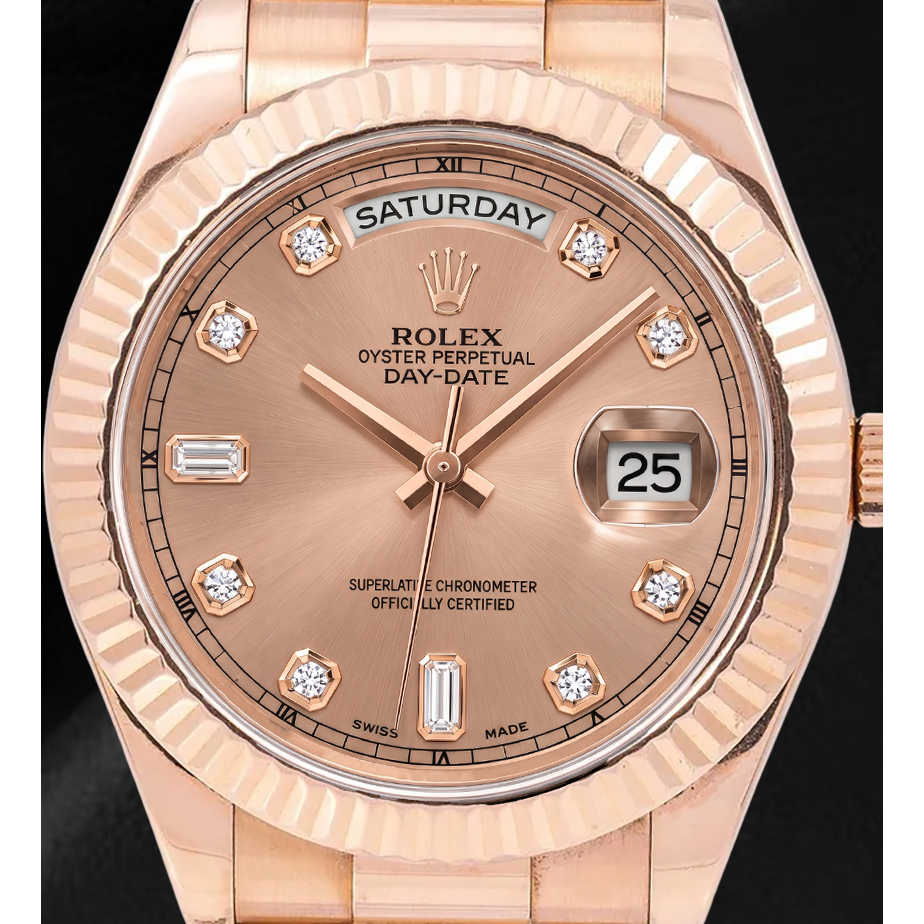 Rolex Day-Date II 218235 Orologio 41 mm in Oro Rosa Quadrante con Diamanti Salmone