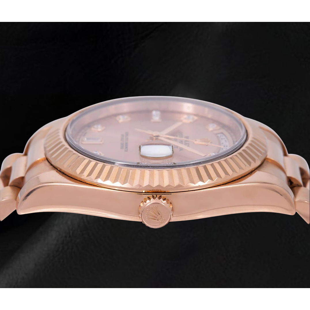 Rolex Day-Date II 218235 Orologio 41 mm in Oro Rosa Quadrante con Diamanti Salmone