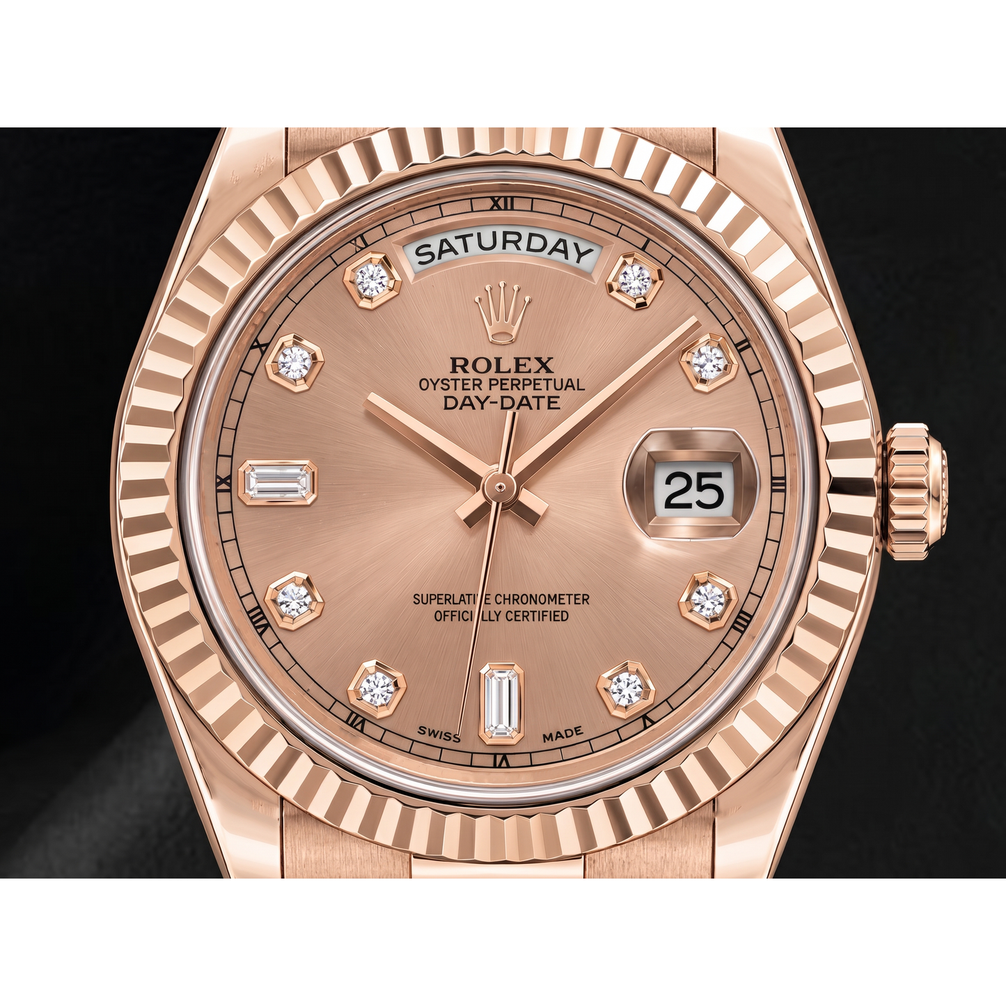 Rolex Day-Date II 218235 Orologio 41 mm in Oro Rosa Quadrante con Diamanti Salmone