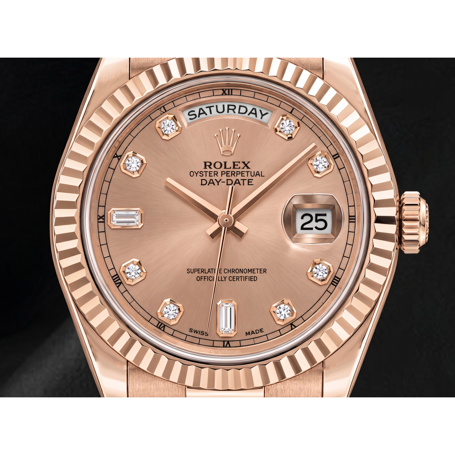 Rolex Day-Date II 218235 Orologio 41 mm in Oro Rosa Quadrante con Diamanti Salmone