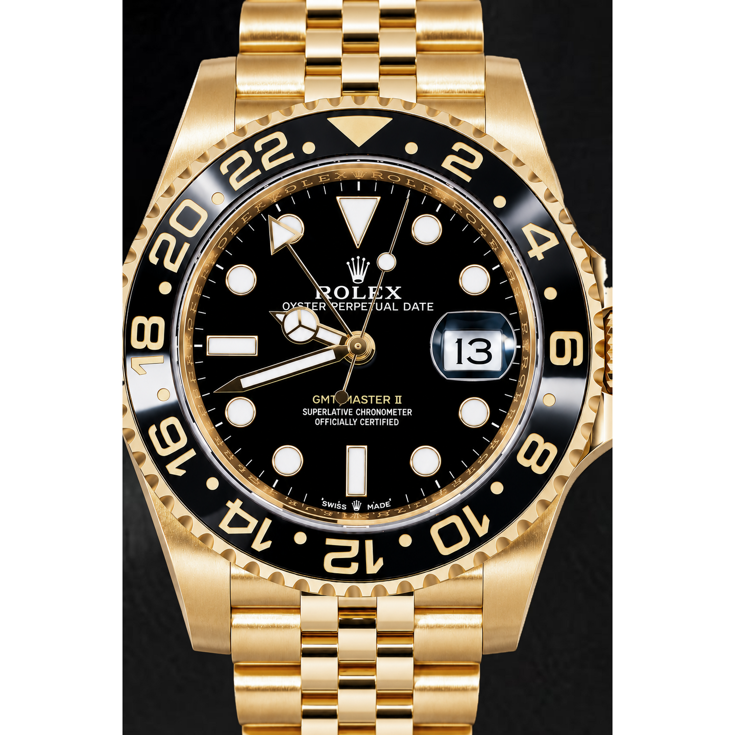 Rolex GMT-Master II 126718GRNR Orologio 40 mm in Oro Giallo con Quadrante Nero Luminescente