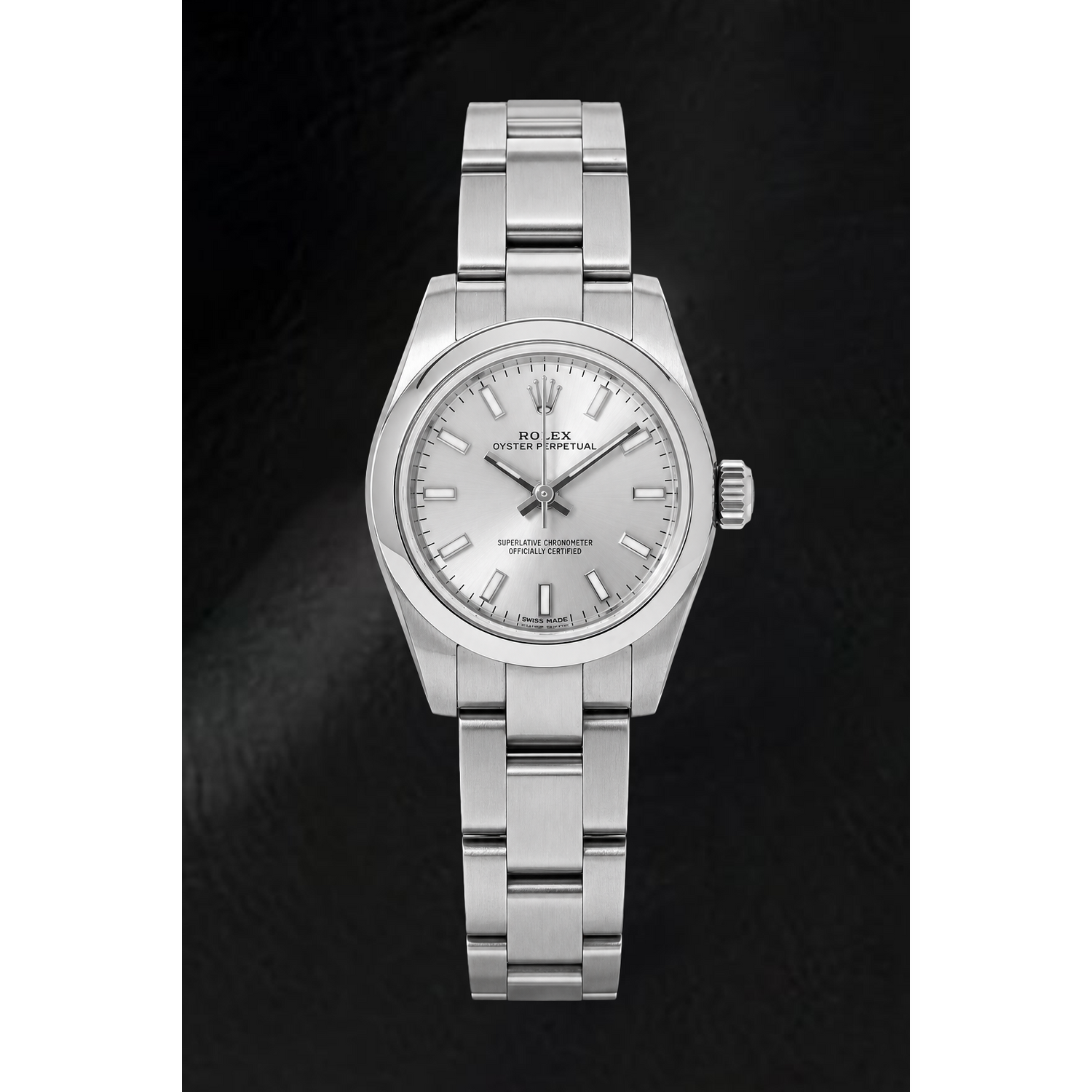 Rolex Oyster Perpetual 176200 26 mm Orologio in Acciaio Inossidabile con Quadrante Argento Luminescente