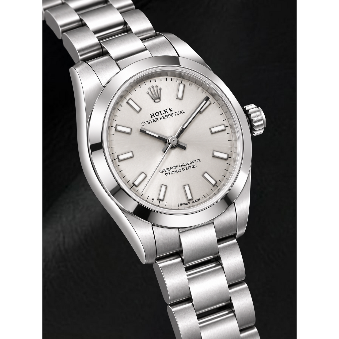Rolex Oyster Perpetual 176200 26 mm Orologio in Acciaio Inossidabile con Quadrante Argento Luminescente
