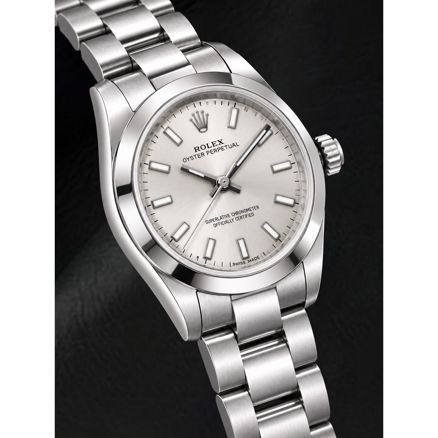 Rolex Oyster Perpetual 176200 26 mm Orologio in Acciaio Inossidabile con Quadrante Argento Luminescente