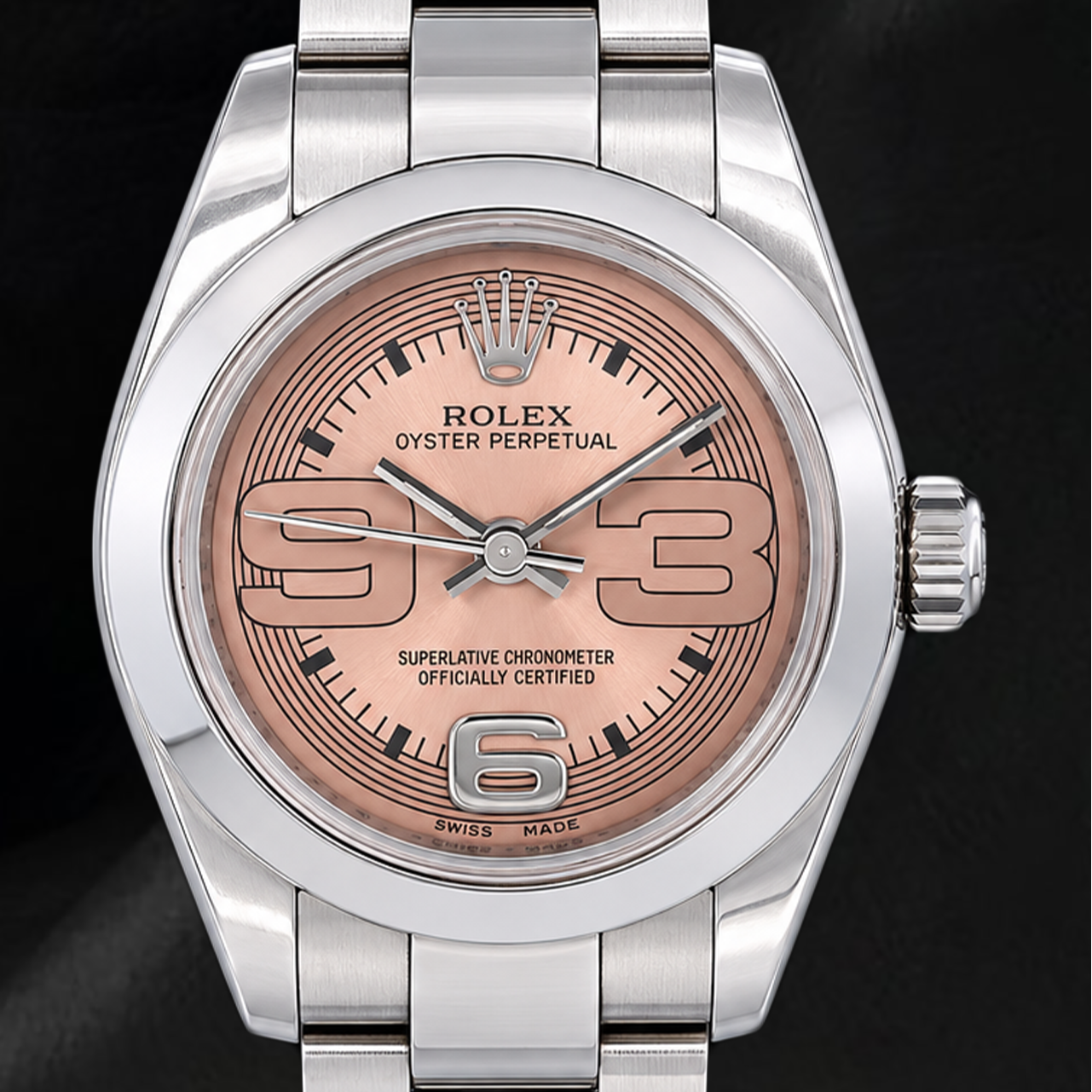 Rolex Oyster Perpetual 176200 26 mm Orologio in Acciaio Inossidabile con Quadrante Salmone e Numeri Arabi