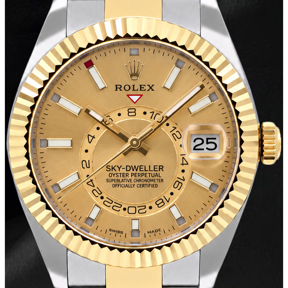 Rolex Sky Dweller 326933 42 mm Orologio Bicolore Quadrante Champagne