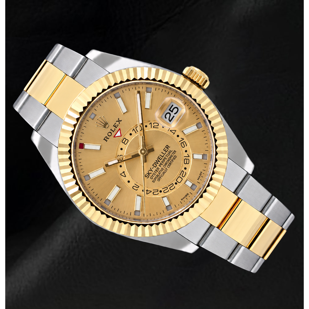 Rolex Sky Dweller 326933 42 mm Orologio Bicolore Quadrante Champagne