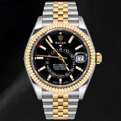 Rolex Sky-Dweller 326933 42 mm Orologio Bicolore Quadrante Nero Luminescente