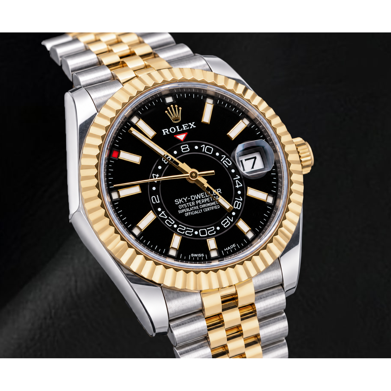 Rolex Sky-Dweller 326933 42 mm Orologio Bicolore Quadrante Nero Luminescente
