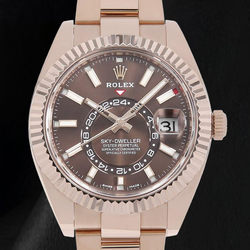 Rolex Sky-Dweller 326935 42 mm Orologio in Oro Rosa con Quadrante Cioccolato con Indici a Bastone