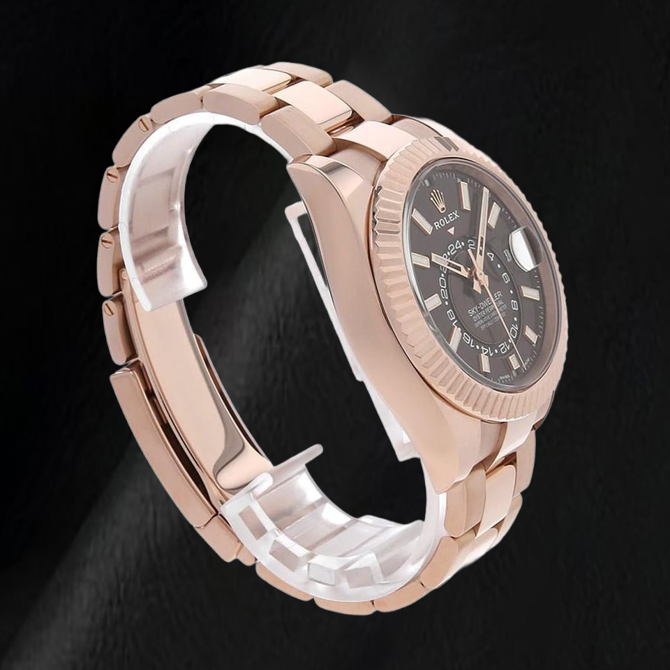 Rolex Sky-Dweller 326935 42 mm Orologio in Oro Rosa con Quadrante Cioccolato con Indici a Bastone