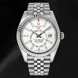Rolex Sky-Dweller 336934 Orologio 42 mm in Acciaio Inossidabile con Quadrante Bianco Luminescente