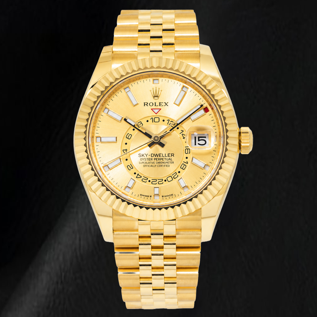 Rolex Sky-Dweller 336938 42 mm Orologio in Oro Giallo con Quadrante Champagne