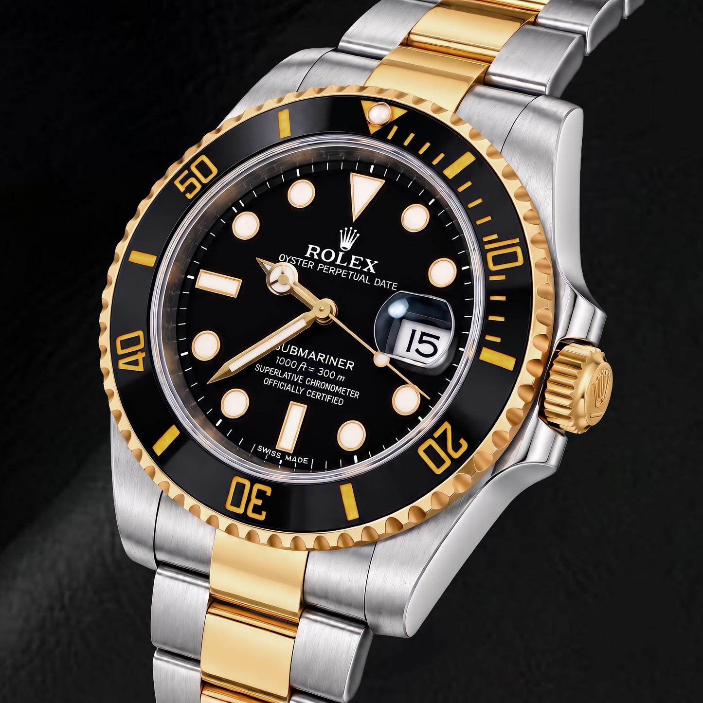 Rolex Submariner Date 116613LN 40 mm Orologio Bicolore Quadrante Nero Luminescente